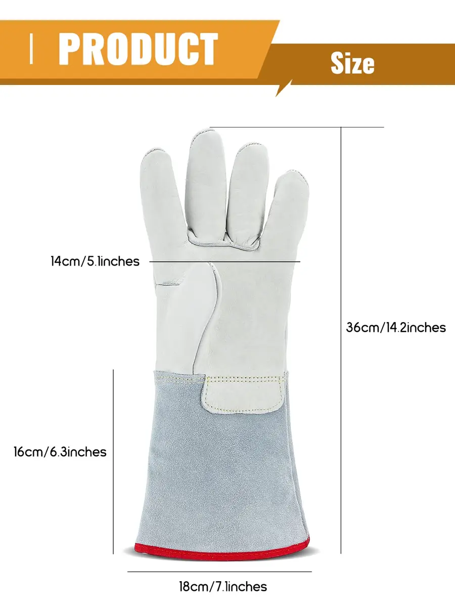 Bonvoisin Cryogenic Gloves 14.2" / 36cm Long | Liquid Nitrogen & Cold Storage Safety - view 5
