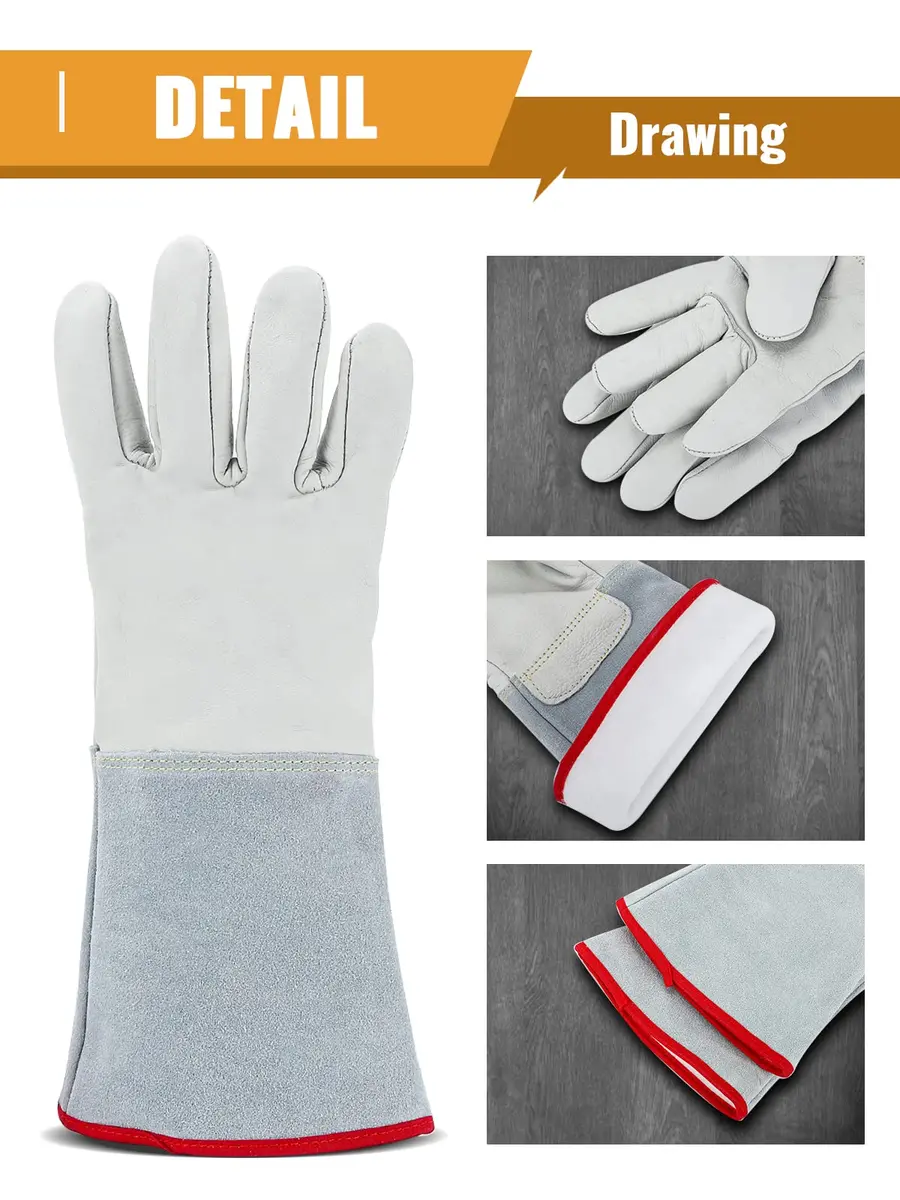 Bonvoisin Cryogenic Gloves 14.2" / 36cm Long | Liquid Nitrogen & Cold Storage Safety - view 3
