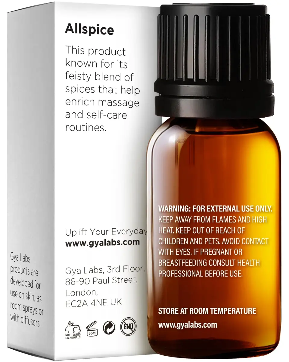 Gya Labs Allspice Essential Oil for Hair, Skin, Diffuser & Candle Making Scent 10ml (0.34 Fl Oz) - view 2