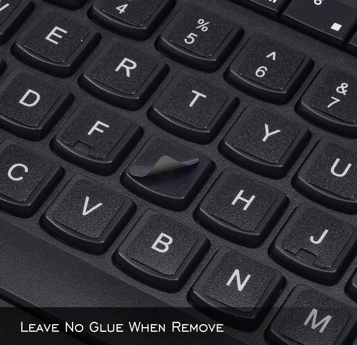 DAMMOMKO English Keyboard Stickers with Tweezer | Black Background, White Lettering (2-Pack) - view 4