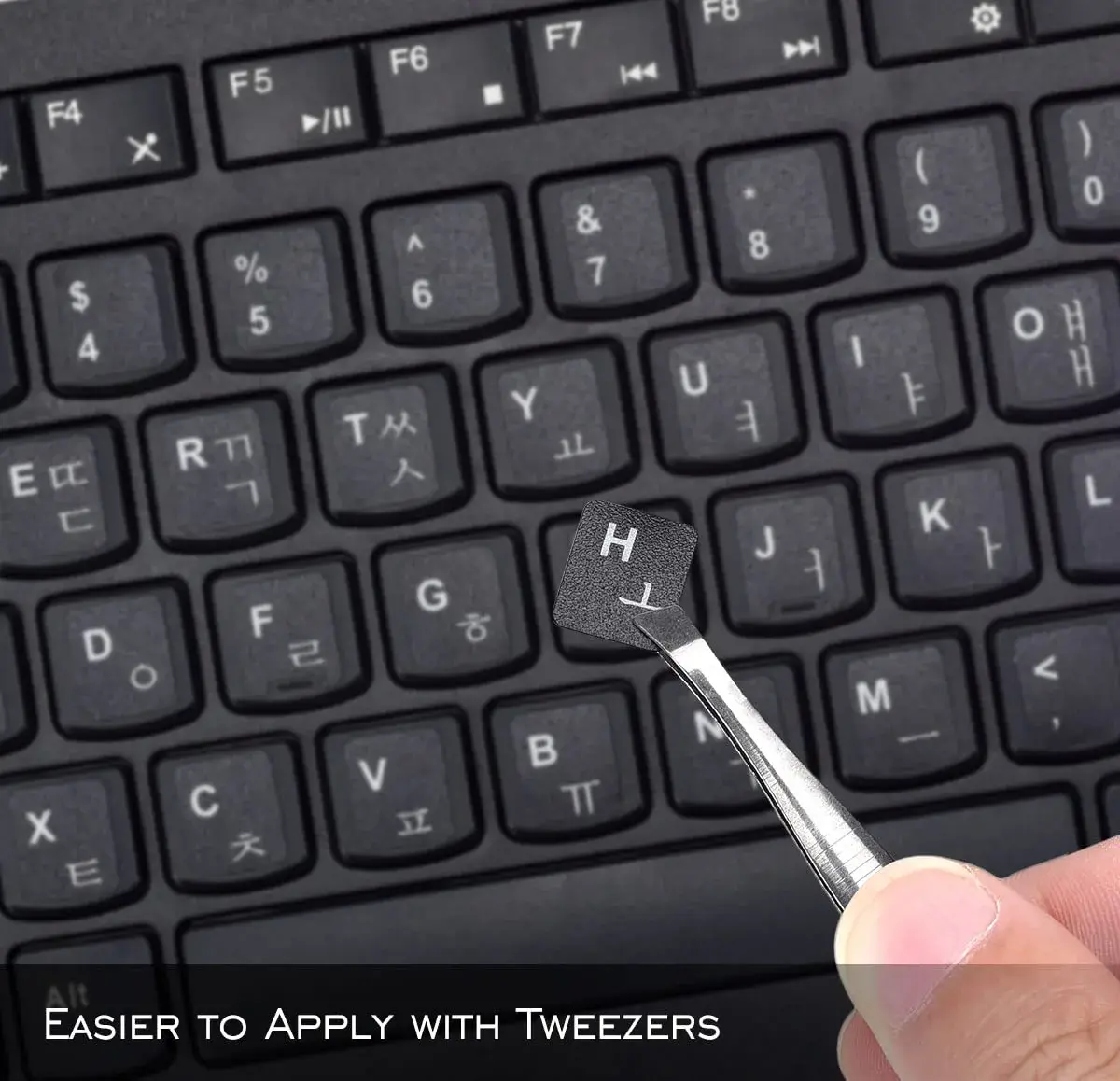 DAMMOMKO Korean Keyboard Stickers for Laptop - 2 Pack with Tweezer | Bilingual English-Korean Letter Print - view 5