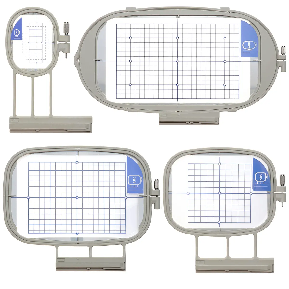 New brothread Embroidery Machine Hoop 4 in 1 Set | Compatible with Brother & Baby Lock (4-pack, 4"x4" to 6.25"x10.25") - main product image
