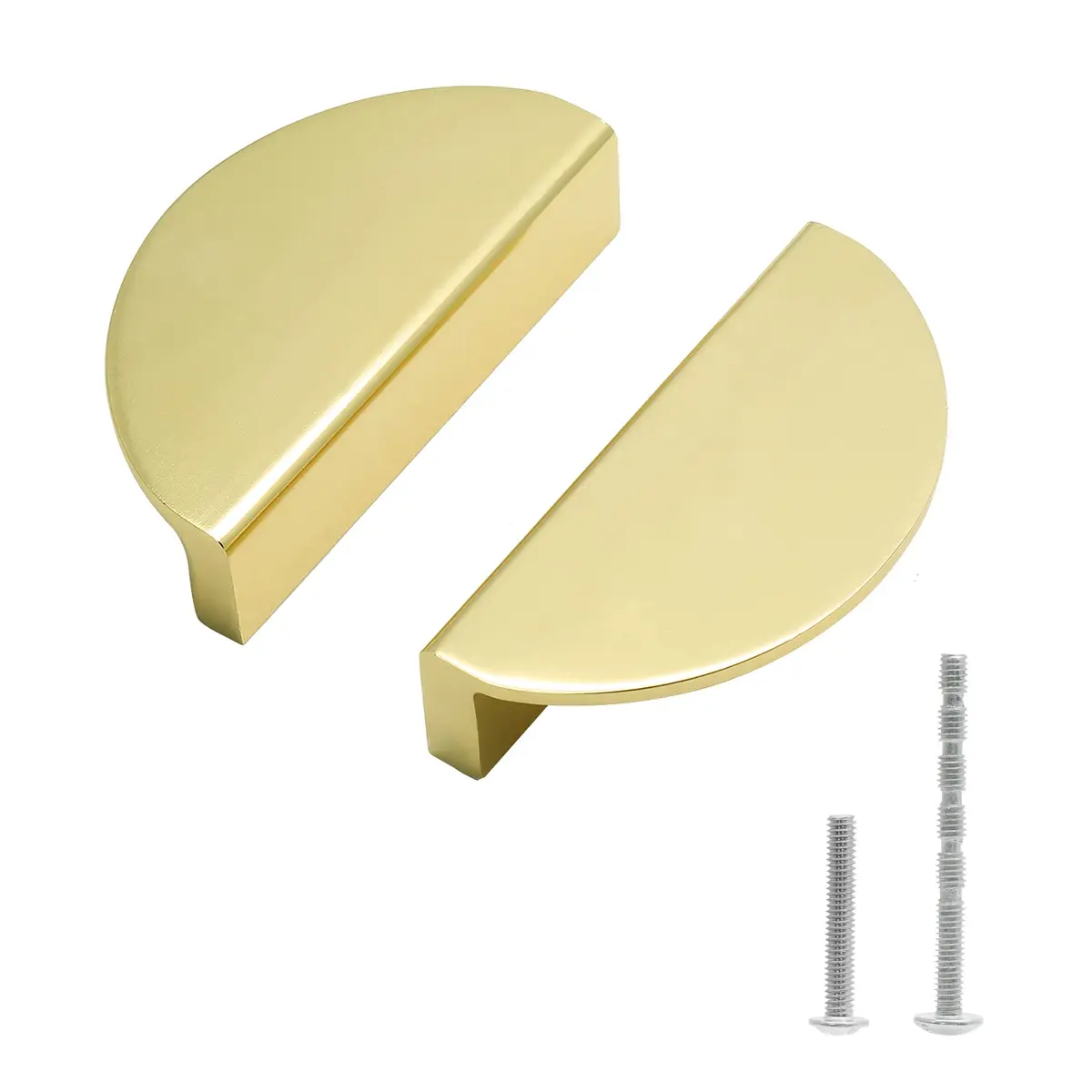 Jiozermi Half Moon Cabinet Pulls Gold 78mm (3 inch) | Modern Aluminum Alloy Hardware - main product image