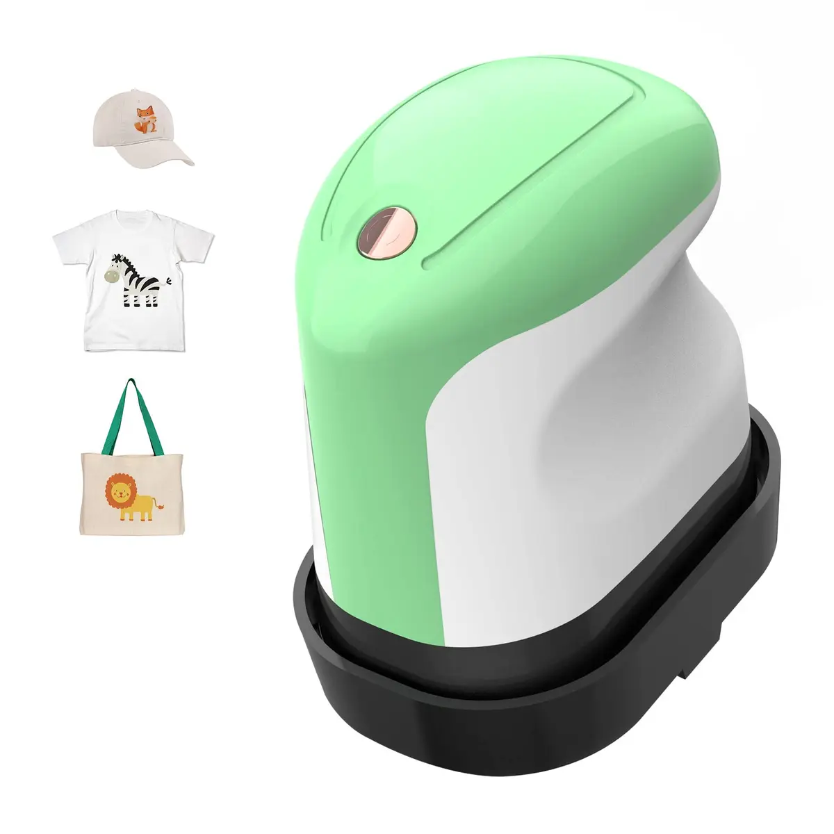 YLSCI Mini Heat Press Machine for Crafts, T Shirts, Shoes, Hats, and Small Vinyl Projects (Green) | Compact Heat Transfer Tool - main product image