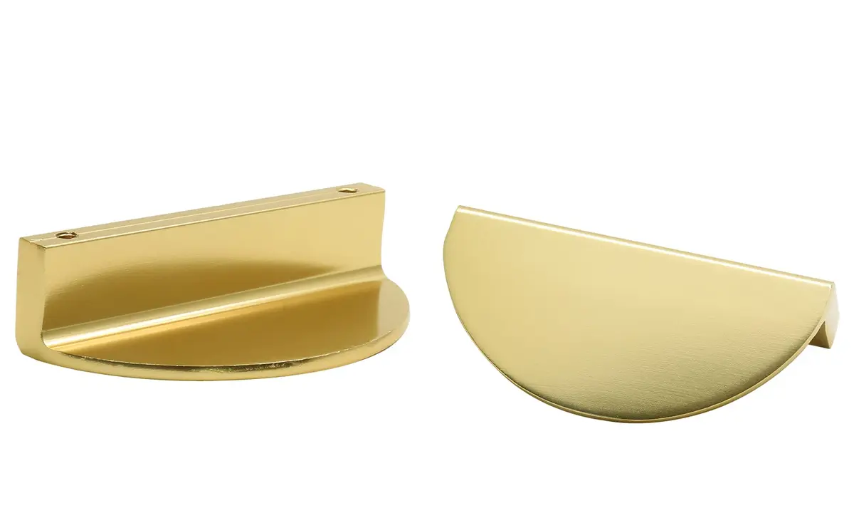Jiozermi Half Moon Cabinet Pulls, 2-1/2 Inch Hole Center, Gold, 4 Packs | Modern Aluminum Alloy Hardware - view 4