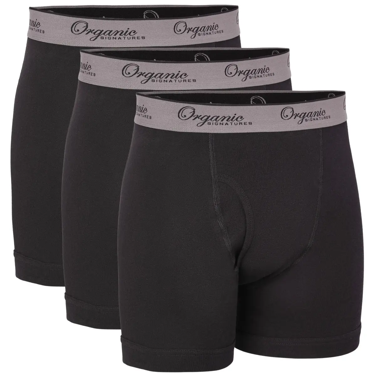 Organic Signatures Boxer Briefs 100% Organic Cotton Medium Black | Naturally Breathable Comfort - main product image