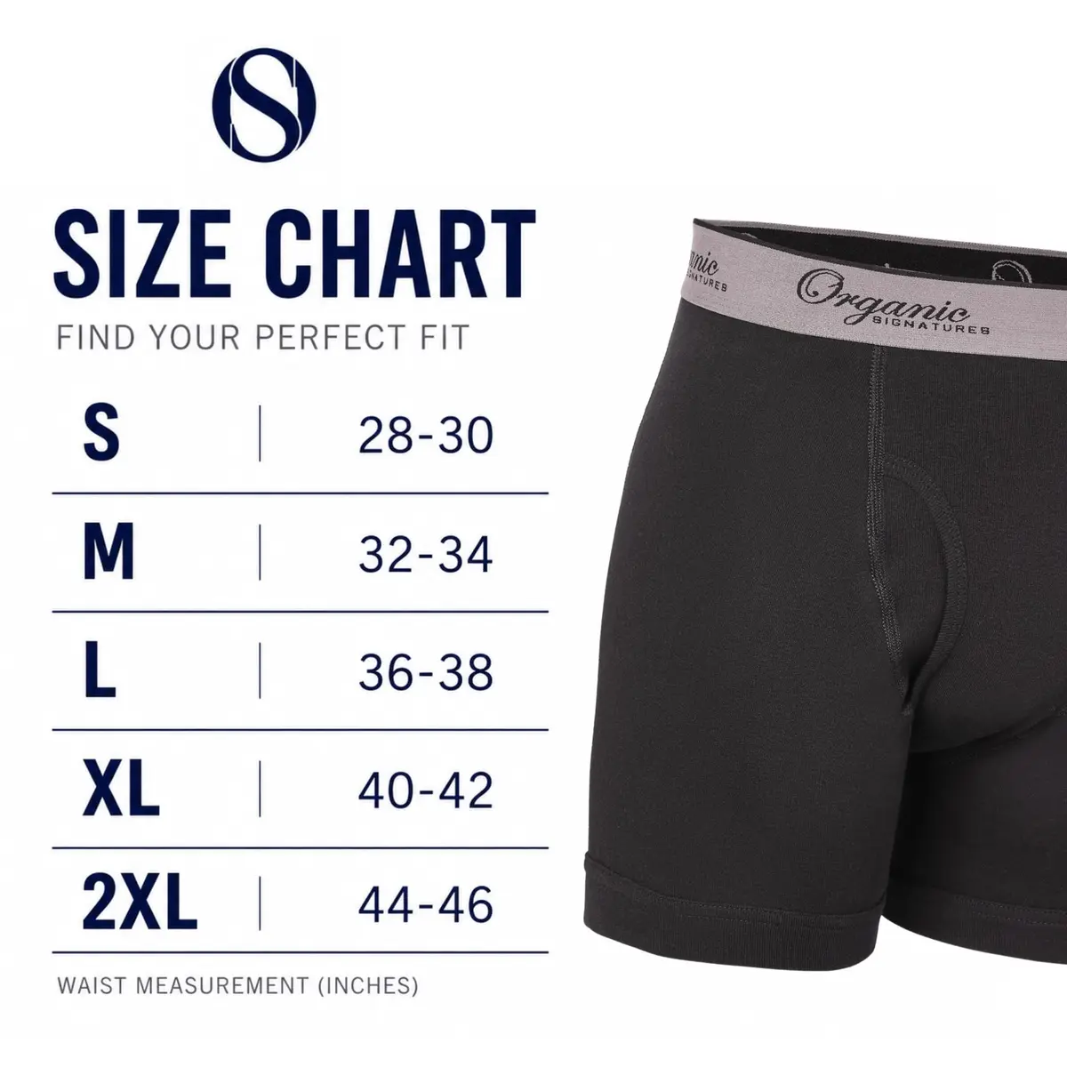 Organic Signatures Boxer Briefs 100% Organic Cotton Medium Black | Naturally Breathable Comfort - view 5
