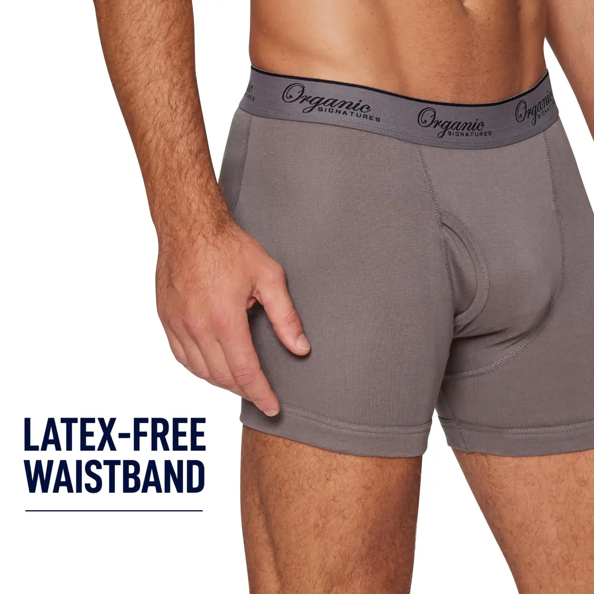 Organic Signatures Boxer Briefs 100% Organic Cotton Medium Black | Naturally Breathable Comfort - view 4
