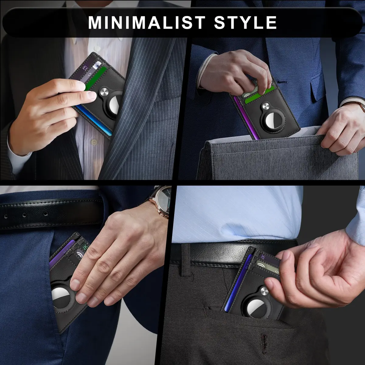 Hawanik Slim Front Pocket Wallet for Men | RFID Protected, Minimalist Card Holder (3.3" x 4.1") - view 6