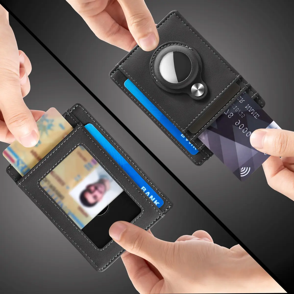 Hawanik Slim Front Pocket Wallet for Men | RFID Protected, Minimalist Card Holder (3.3" x 4.1") - view 2