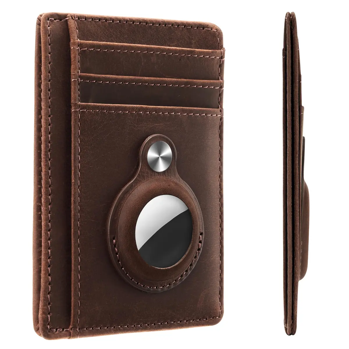 Hawanik Slim Minimalist Front Pocket RFID Wallet 8.3cm x 10.4cm | Compact Leather Card Holder with Cash Pocket - main product image