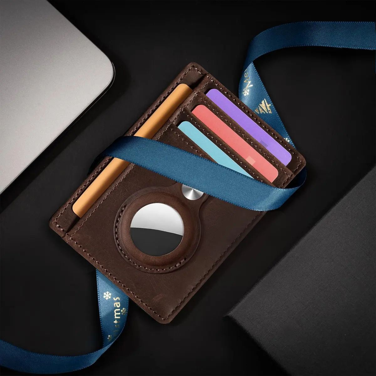 Hawanik Slim Minimalist Front Pocket RFID Wallet 8.3cm x 10.4cm | Compact Leather Card Holder with Cash Pocket - view 9