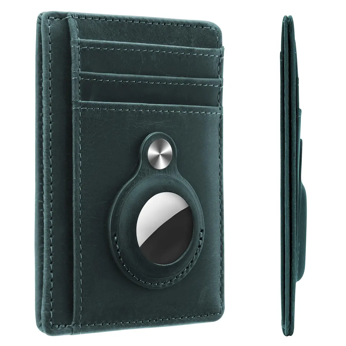 Hawanik Slim Minimalist Front Pocket Air Tag Wallet Thin Card Holder Wallet | RFID Protected, Genuine Leather, Compact for Men - main product image