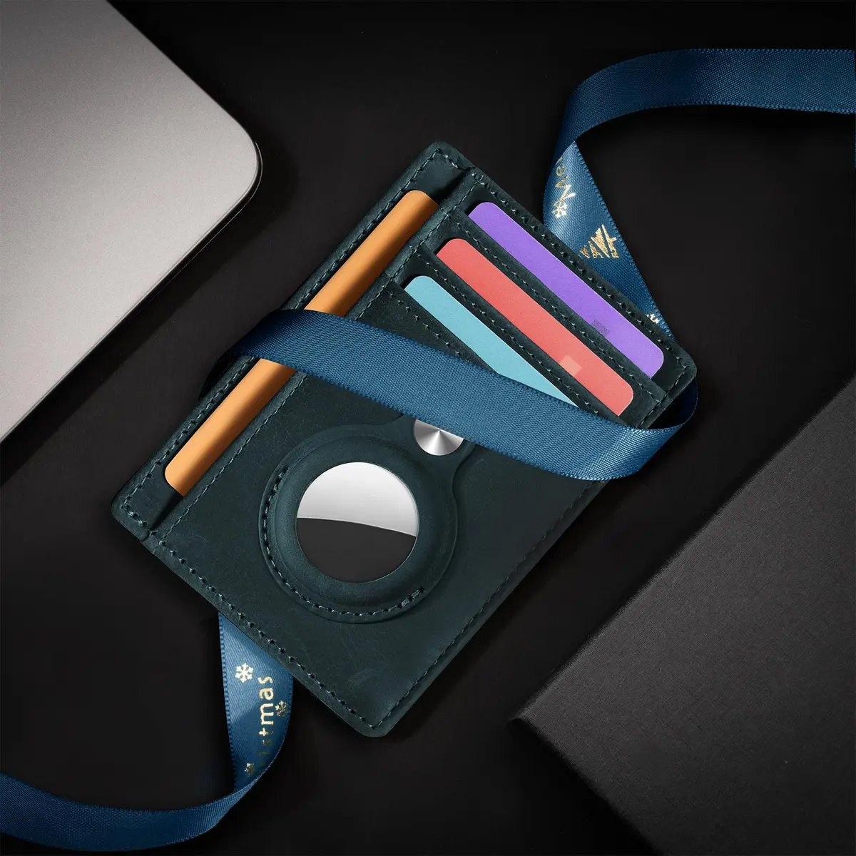 Hawanik Slim Minimalist Front Pocket Air Tag Wallet Thin Card Holder Wallet | RFID Protected, Genuine Leather, Compact for Men - view 9