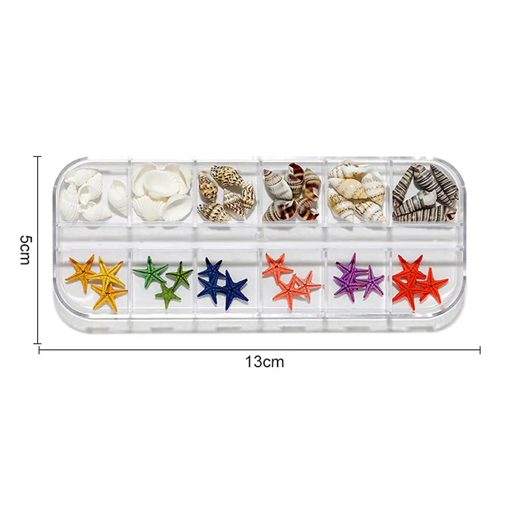 Teensery Nail Art Rhinestones 2 Boxes Ocean Shell Starfish Shells | 12 Styles for Glamorous Nails - view 4