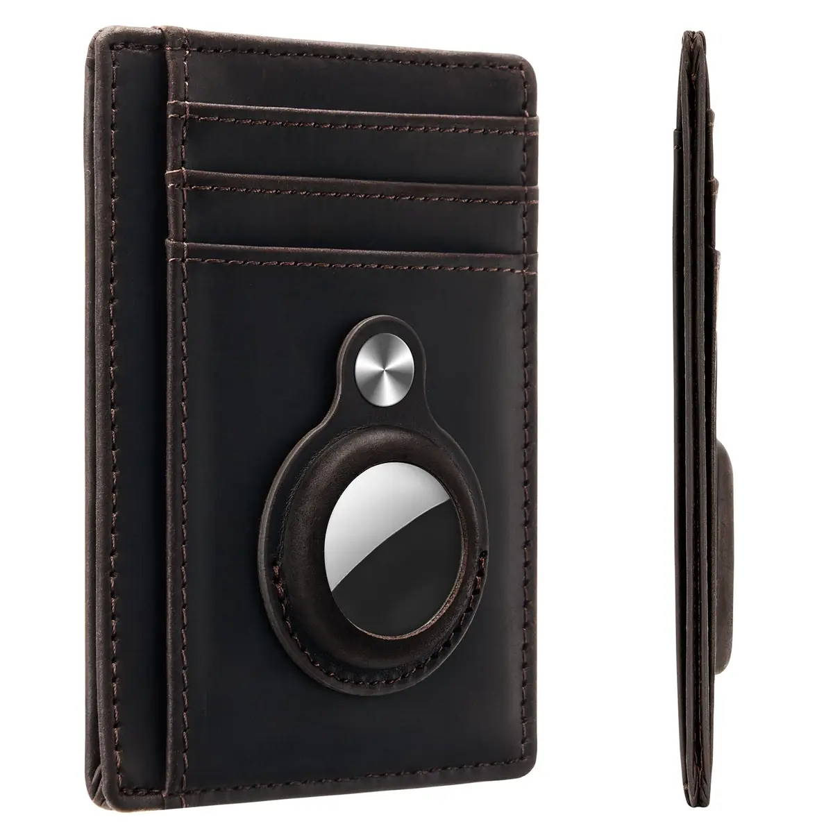 Hawanik Slim Minimalist Front Pocket Air Tag Wallet Thin Card Holder Wallet with RFID Blocking, Classic Coffee, 8 cm (3.15 in) - main product image