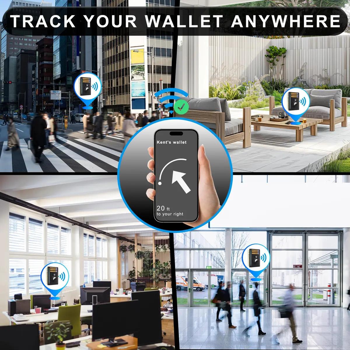 Hawanik Slim Minimalist Front Pocket Air Tag Wallet Thin Card Holder Wallet with RFID Blocking, Classic Coffee, 8 cm (3.15 in) - view 6