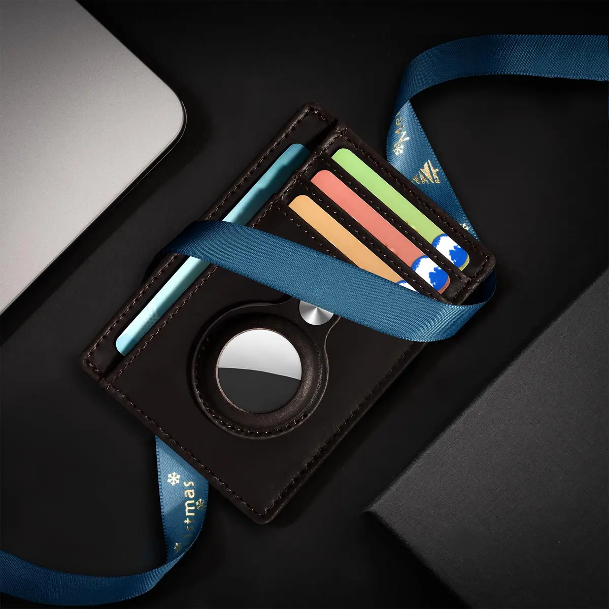 Hawanik Slim Minimalist Front Pocket Air Tag Wallet Thin Card Holder Wallet with RFID Blocking, Classic Coffee, 8 cm (3.15 in) - view 9