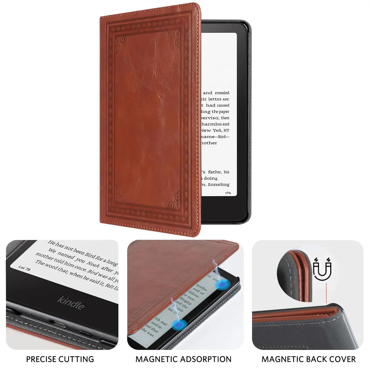 CoBak Case with Stand for Kindle Paperwhite 12th Gen 2024 Released (7") & Colorsoft Signature Edition | Vintage PU Leather Folio with Auto Sleep Wake - view 5