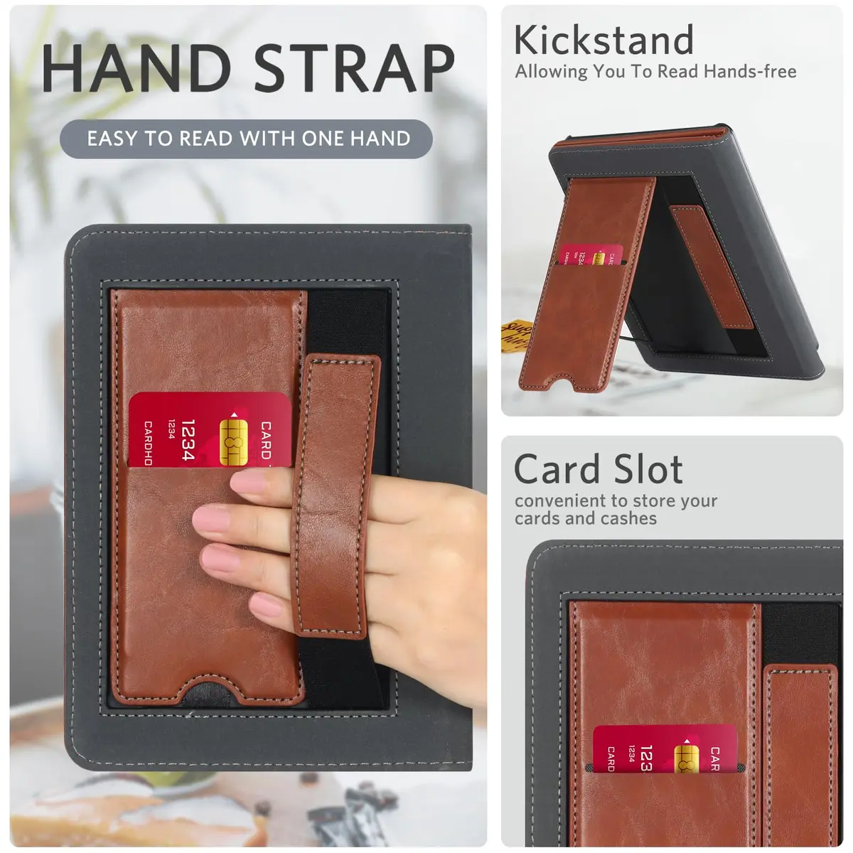 CoBak Case with Stand for Kindle Paperwhite 12th Gen 2024 Released (7") & Colorsoft Signature Edition | Vintage PU Leather Folio with Auto Sleep Wake - view 4