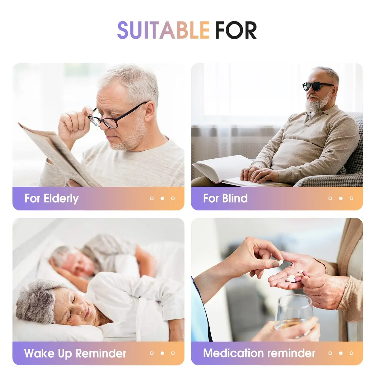 Hearkent Atomic Talking Watch Sets Itself for Visually Impaired or Seniors LCD Big Number Easy-to-Read Talking Watch for Elderly (Silver) | Self-Adjusting Atomic Time - view 4