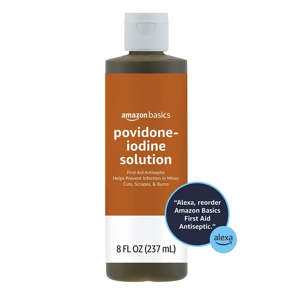 Amazon Basics First Aid Antiseptic Povidone Iodine Solution 10% 236ml (8 Fl Oz) Pack of 4 | Antiseptic for Wounds - view 2