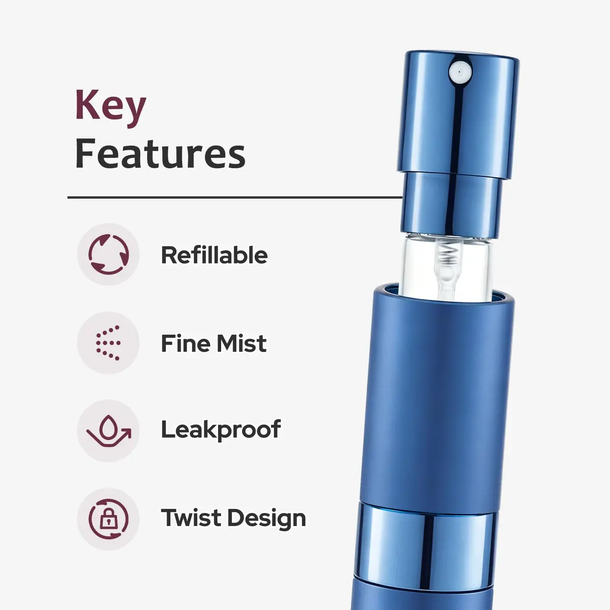 LISAPACK Refillable Perfume Atomizer Spray Bottle 8ml (0.27 Fl Oz) | Twist-Up Leak-Proof Design for Travel - view 3