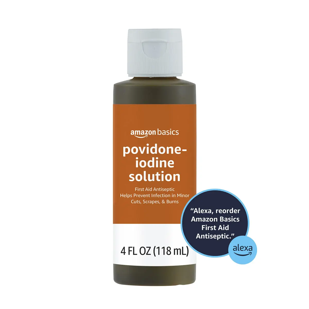 Amazon Basics First Aid Antiseptic Solution 118ml (4 fl oz) | 10% Povidone Iodine - view 2