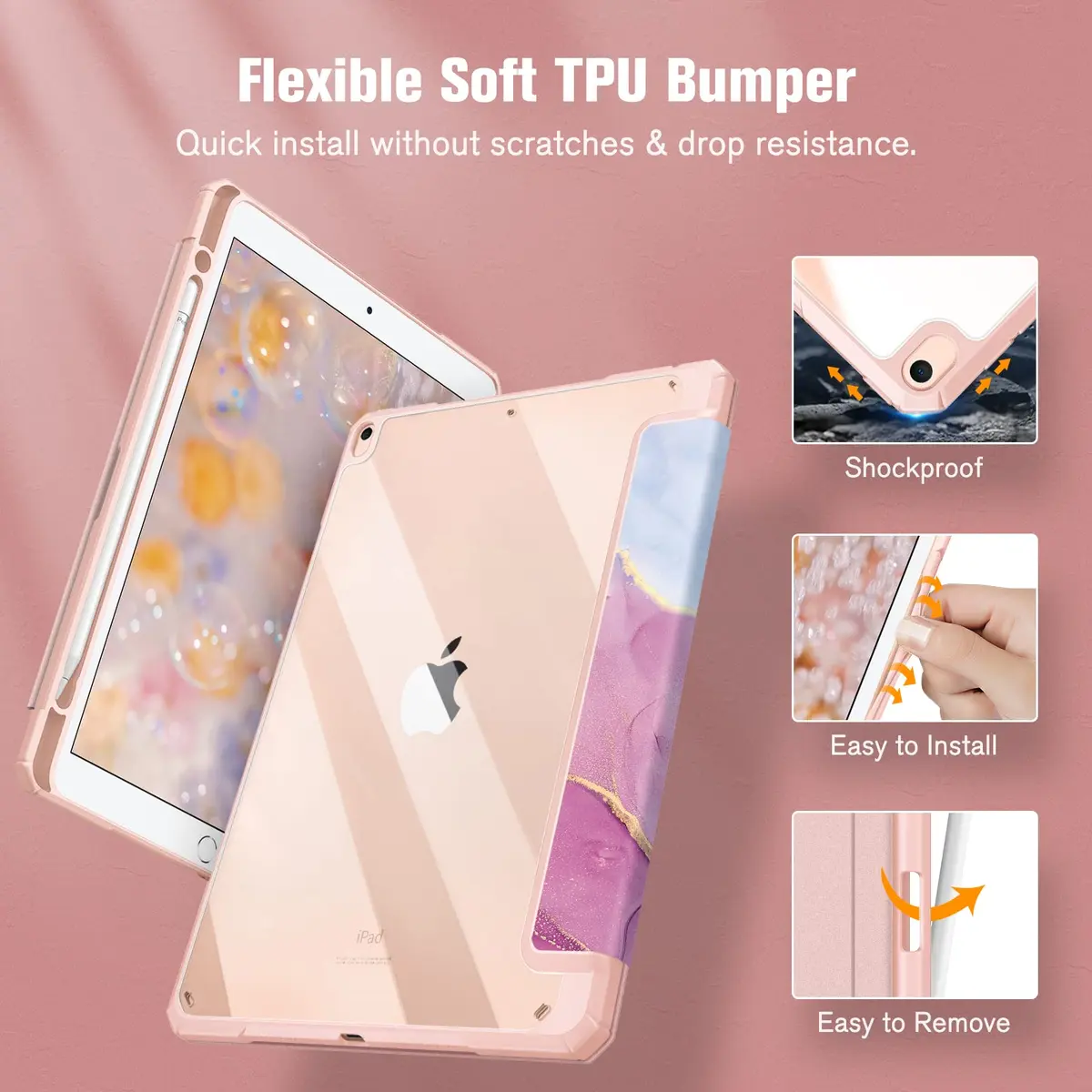 FINTIE Clear Case for iPad Air 3rd Gen 10.5" | Slim Shockproof Cover with Pencil Holder - view 4