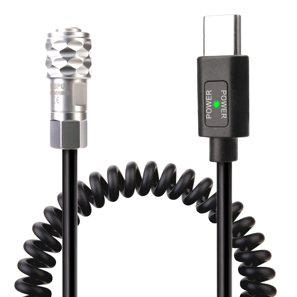 KOERTACOO USB-C PD to BMPCC 4K/6K Coiled Power Cable 42cm (16.5in) | Powers Camera from USB-C PD Source - main product image