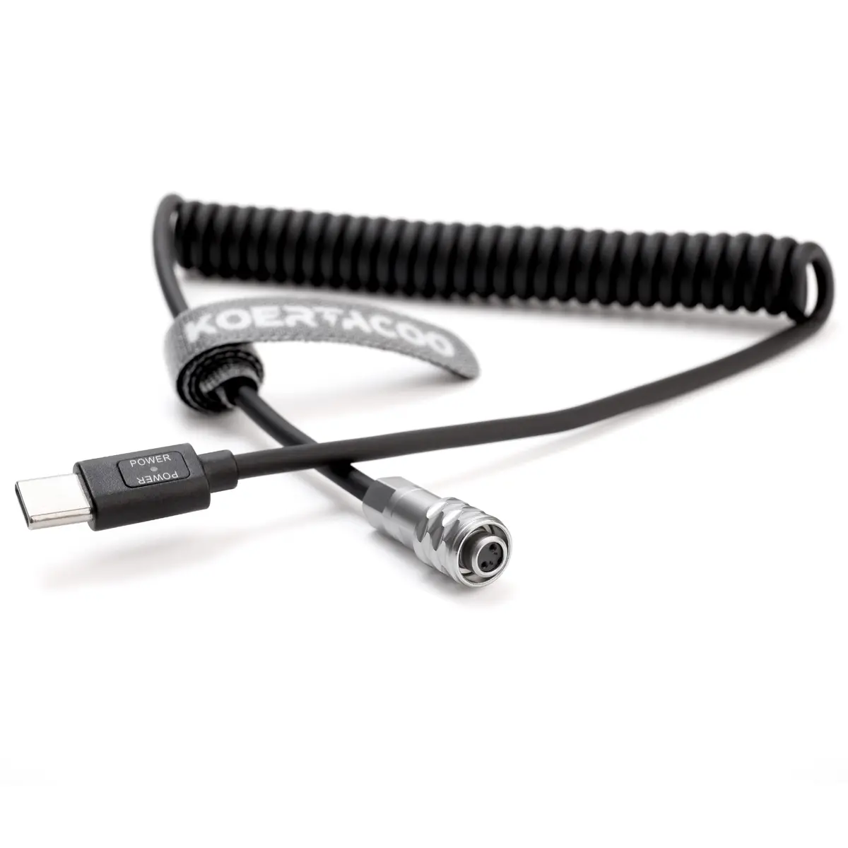 KOERTACOO USB-C PD to BMPCC 4K/6K Coiled Power Cable 42cm (16.5in) | Powers Camera from USB-C PD Source - view 7