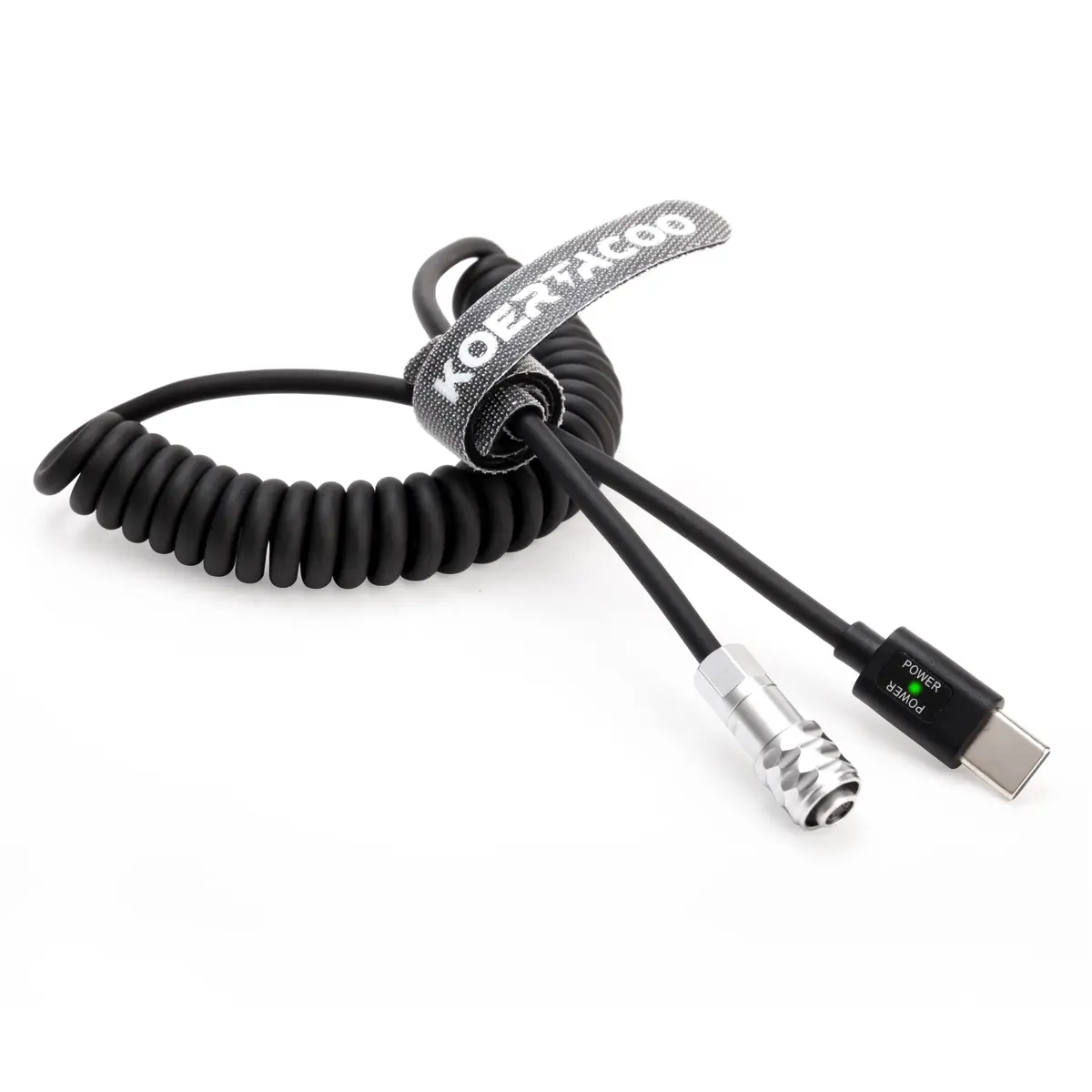 KOERTACOO USB-C PD to BMPCC 4K/6K Coiled Power Cable 42cm (16.5in) | Powers Camera from USB-C PD Source - view 2