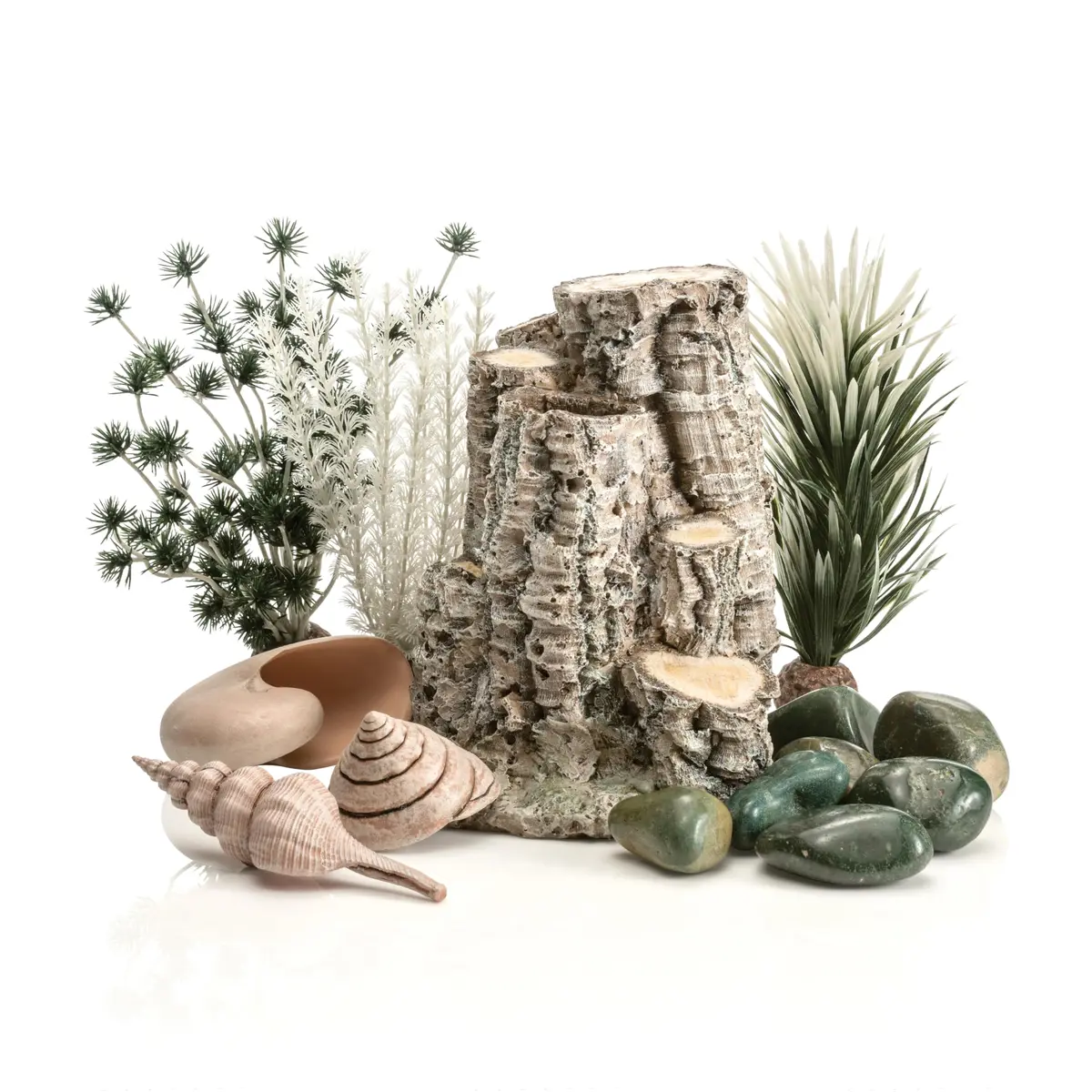 biOrb Forest Rhythm Décor Set, Silver/Green/Natural, 2.74 kg (6.04 lb) | Fish Friendly Aquarium Ornament - main product image