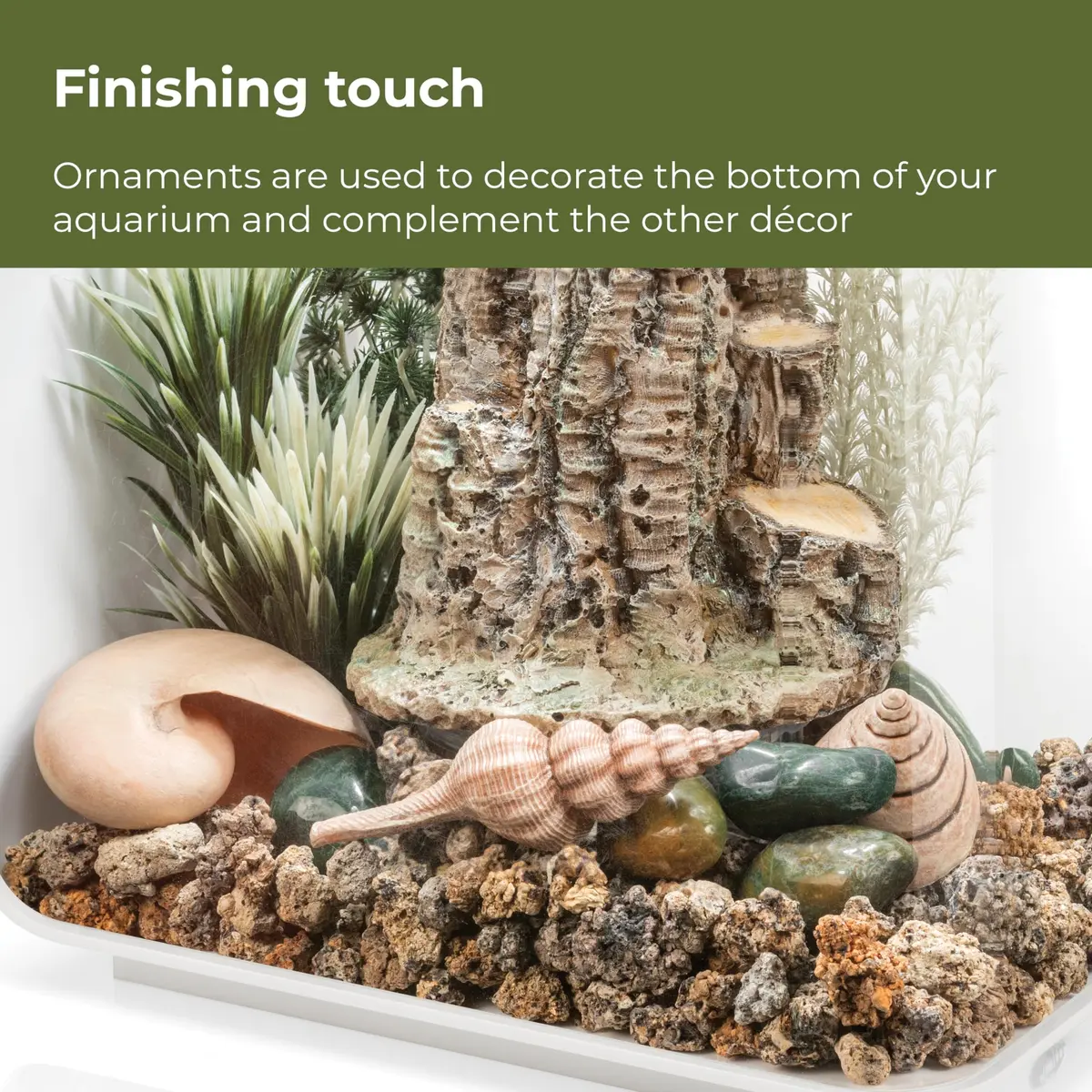 biOrb Forest Rhythm Décor Set, Silver/Green/Natural, 2.74 kg (6.04 lb) | Fish Friendly Aquarium Ornament - view 7