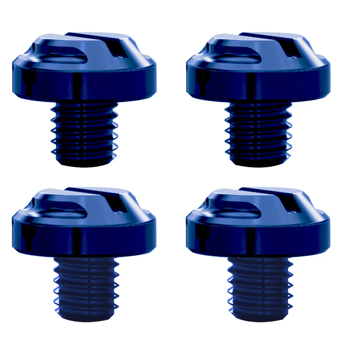 AVERZELLA Blue Motorcycle Mirror Hole Plugs M8x1.25 (4-Pack, Regular & Reverse Threads) - main product image
