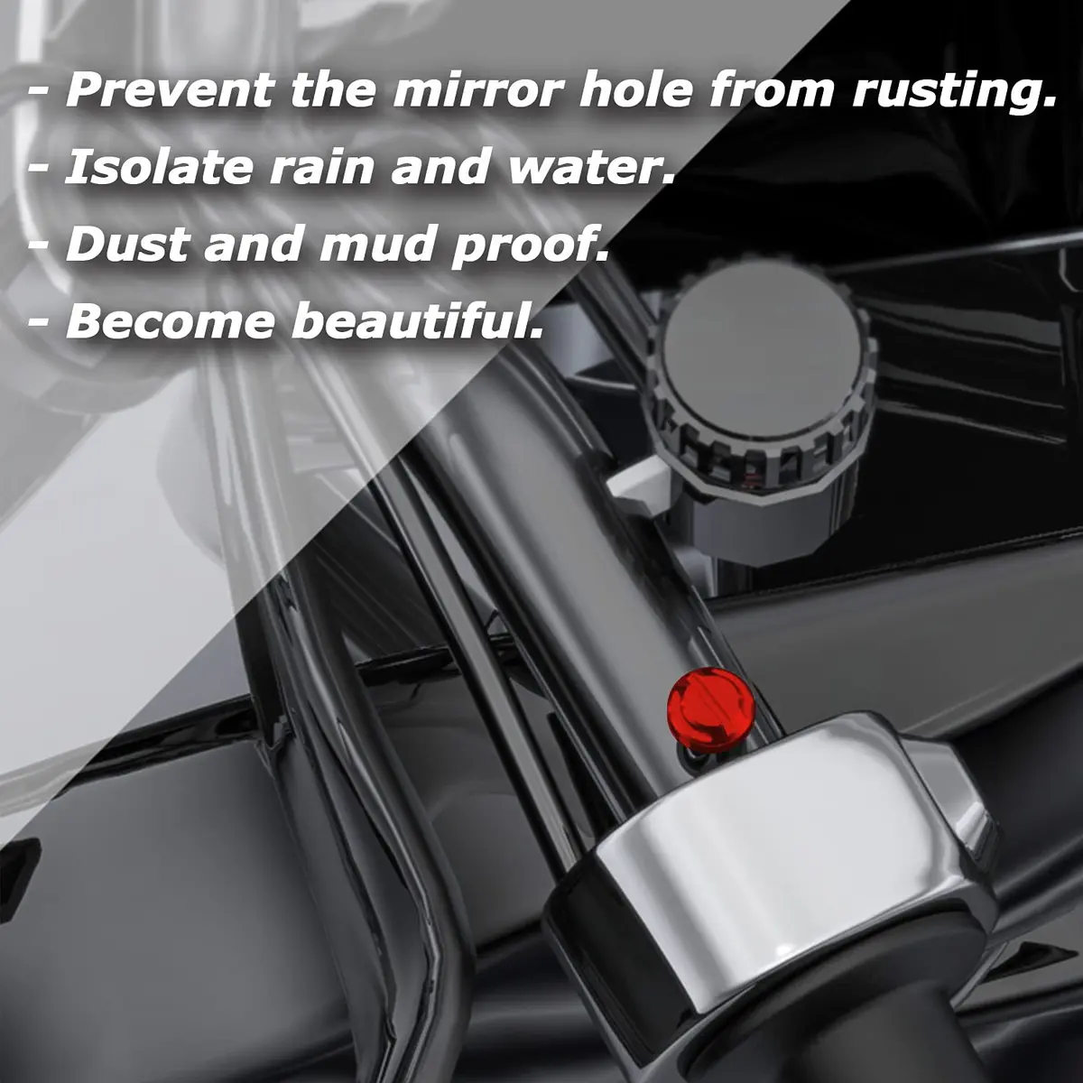 AVERZELLA Red M10 Motorcycle Mirror Hole Plugs 4pcs (2 Regular + 2 Reverse) | CNC Aluminum Anodized Finish - view 6
