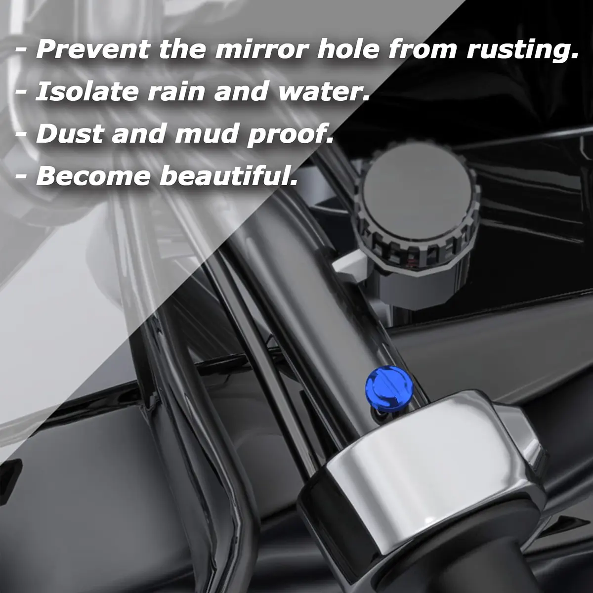 AVERZELLA 4pcs Motorcycle Mirror Hole Plugs M10x1.25 Blue | Protects Handlebar Threads - view 5