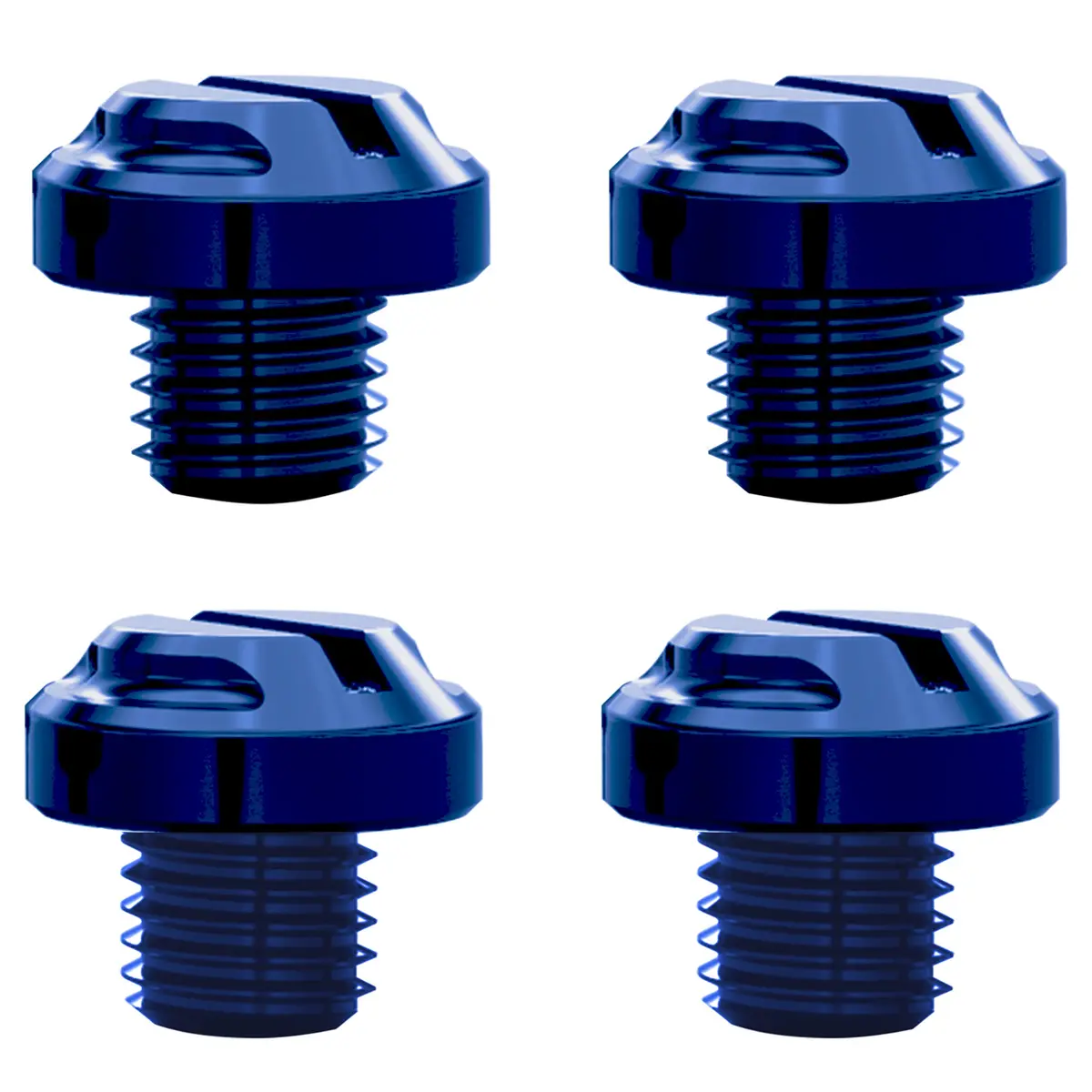 AVERZELLA 4pcs Motorcycle Mirror Hole Plugs M10x1.25 Blue | Protects Handlebar Threads - main product image