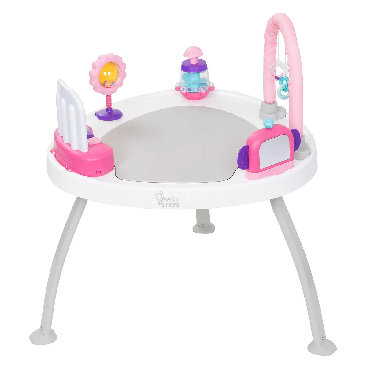 Smart Steps® 3-in-1 Bounce N' Play Activity Center Plus with STEM Learning Toys, Princess Pink | Converts from Activity Center to Flat Table, Supports Baby Development - view 2