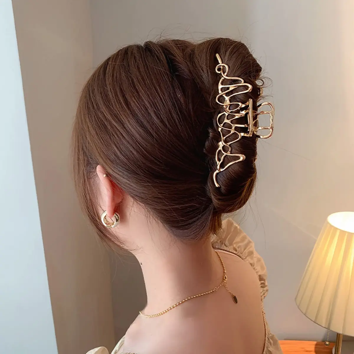 Mehayi 3 PCS Large Gold Metal Hair Claw Clips for Women Girls | Strong Hold for Thick & Thin Hair - view 7