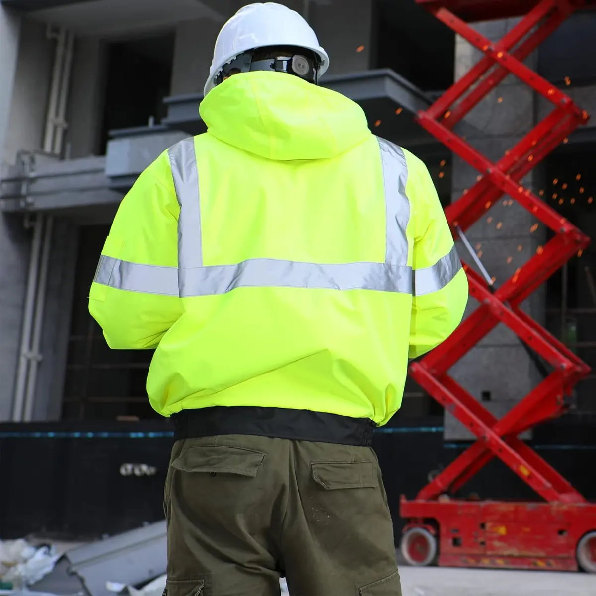 sesafety Reflective Jacket for Men, High Visibility Waterproof Bomber, Class 3 | Safety & Construction Gear - view 2