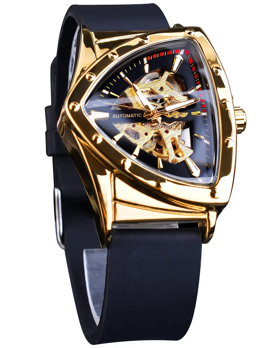 FORSINING Winner Transparent Man Mechanical Watch 43mm Skeleton Dial Triangle | Automatic Self-Winding - main product image
