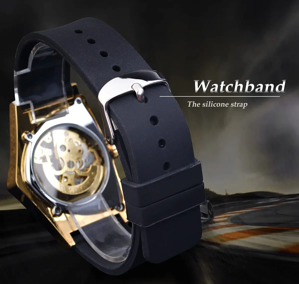 FORSINING Winner Transparent Man Mechanical Watch 43mm Skeleton Dial Triangle | Automatic Self-Winding - view 5