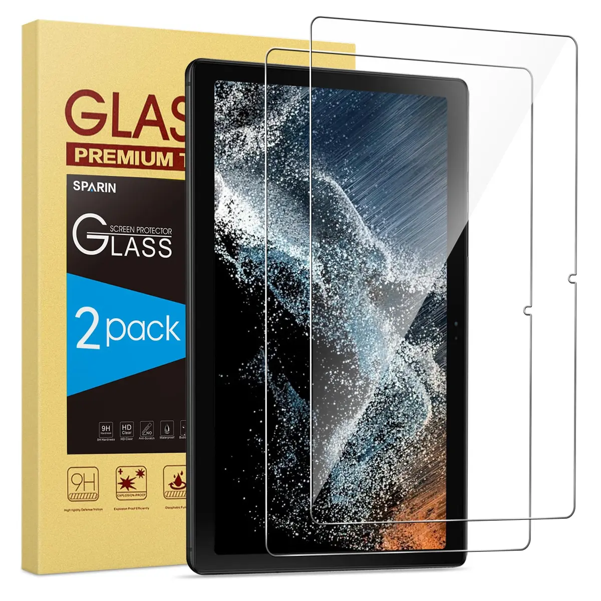 SPARIN 2 Pack Tempered Glass Screen Protector for Samsung Galaxy Tab A8 10.5 inch | 9H Hardness, 99.99% Clarity - main product image