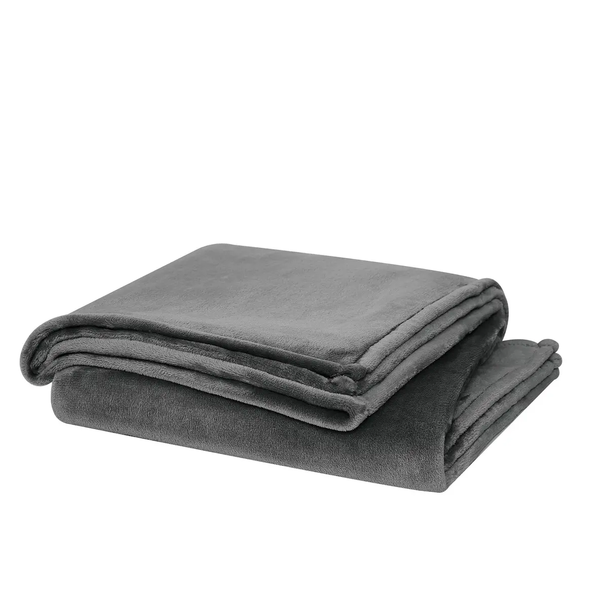 CANNON Solid Plush Grey Polyester Blanket King/California King | Ultra-Soft Microfiber Comfort - view 2