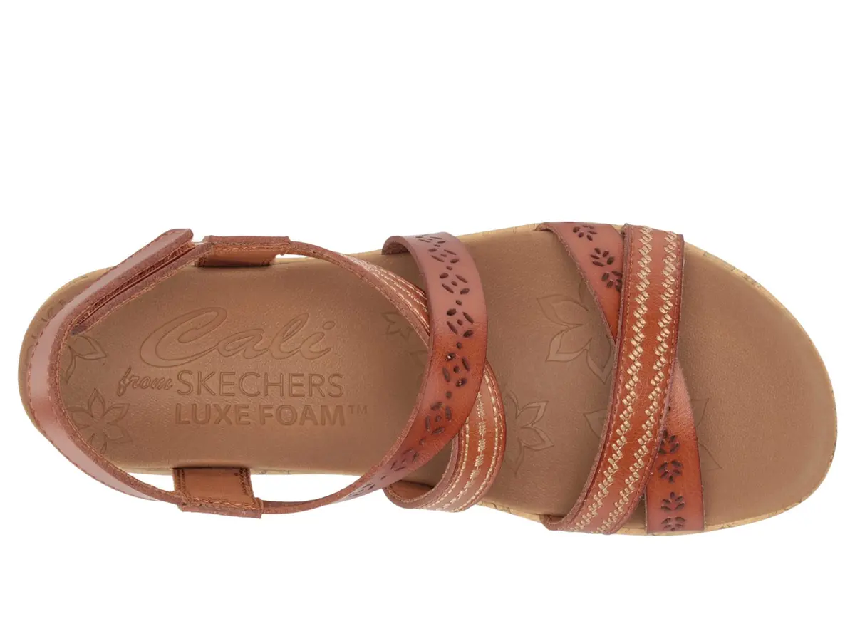 Skechers Women's Cali Beverlee Delicate Glow Wedge Sandals - Luggage, 2.25-inch Heel, 11 M (US) - view 2