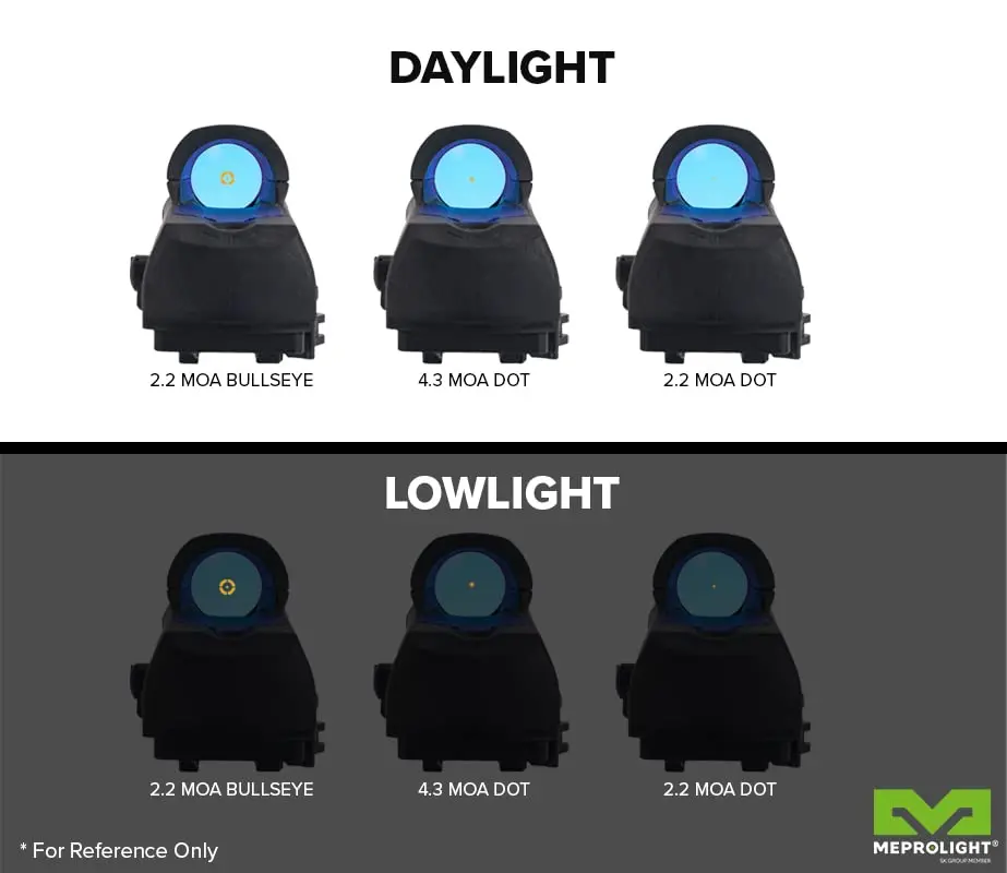 Meprolight MEPRO MOR Multi-Purpose Reflex Electro Optic Red Dot 2.2 MOA Bullseye | All-Weather, Day/Night Operation - view 8