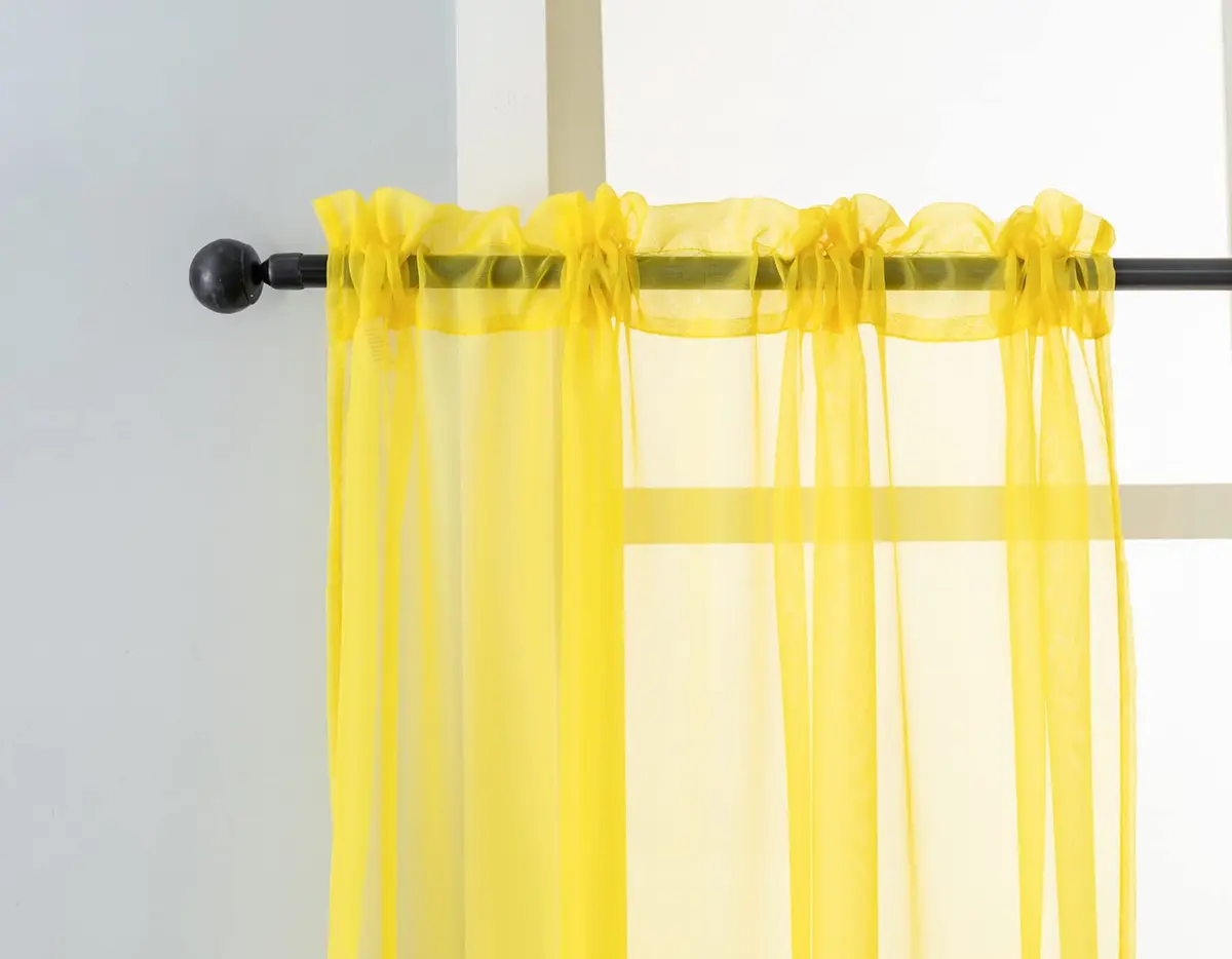 WPM 6 Piece Rainbow Sheer Window Panel Set | Bright Colorful Curtains for Playroom & Nursery (60"W x 45"L) - view 6