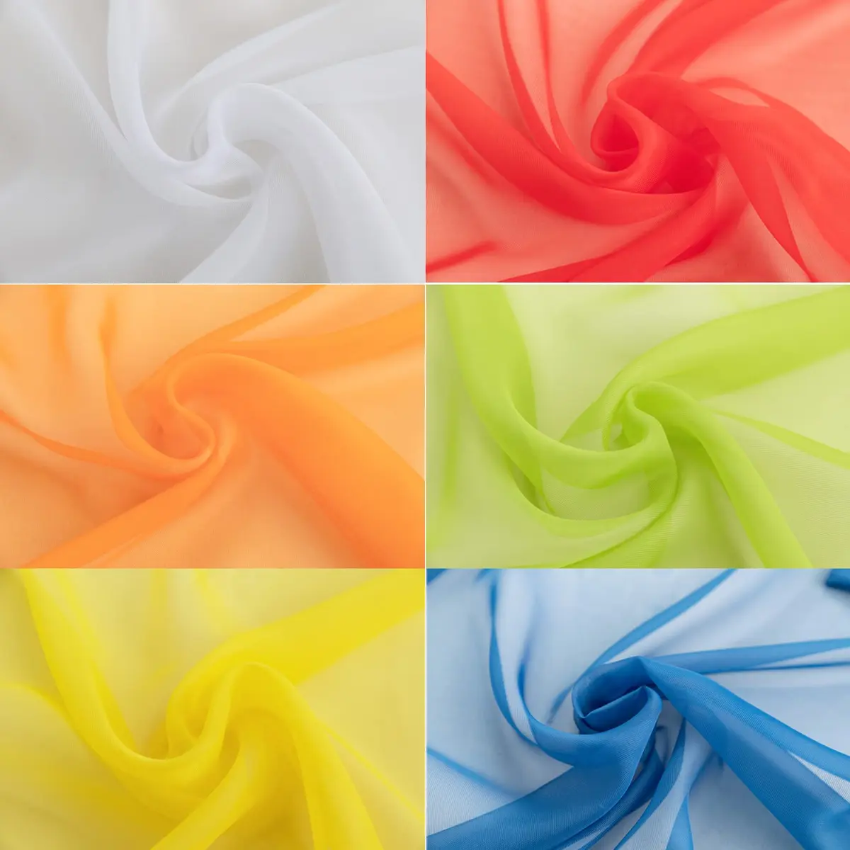 WPM 6 Piece Rainbow Sheer Window Panel Set | Bright Colorful Curtains for Playroom & Nursery (60"W x 45"L) - view 3