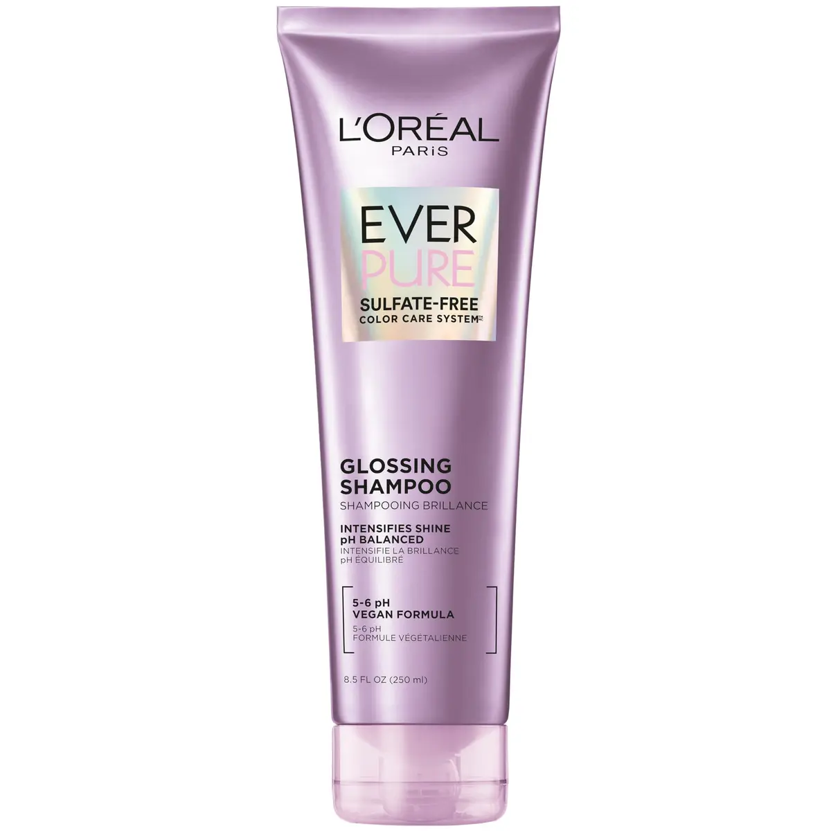 L'Oreal Paris Vegan Sulfate-Free Glossing Shampoo 8.5 Fl Oz | Intense Shine & Smoothness, pH Balanced, Argan Oil Infused - main product image